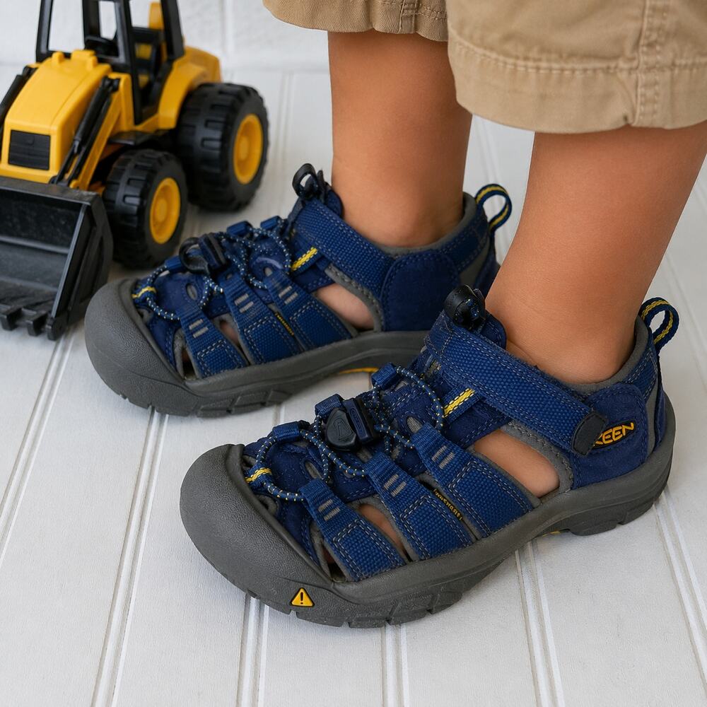 Keen Newport H2 Water Sport Sandals navy blue yellow colorway Little boy size 1